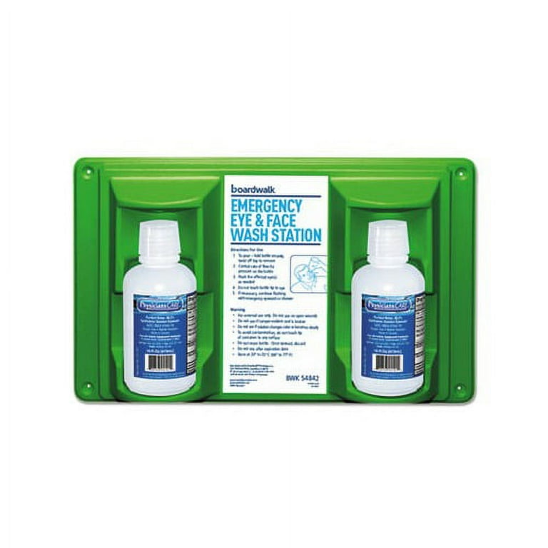 Emergency Eyewash Station, 16 oz Bottle, 2 Bottles/Station