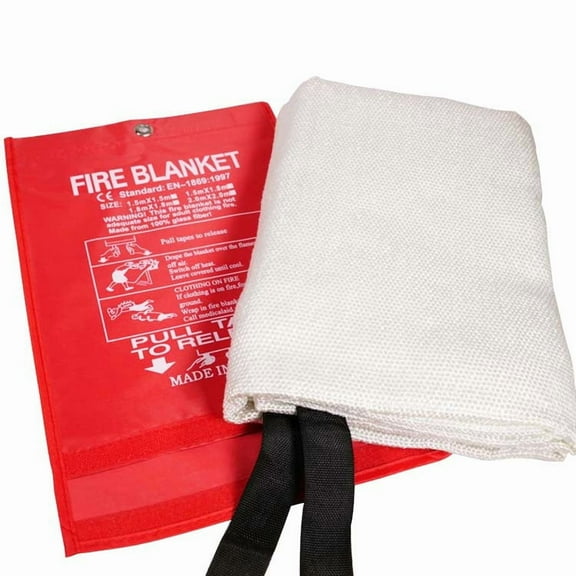 480 gram specification Emergency Fire Blanket 40x40 Inches Fiberglass - Fireproof Safety for Home, Kitchen, Restaurant, House - Fire Suppression Reusable (Fire Blanket 1-Pack)