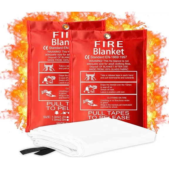 Emergency Fire Blanket for Home and Kitchen - 2 Pack - Fire Blankets Emergency for Home 40" x 40" - Fire Suppression Blanket - Fiberglass Fire Blankets