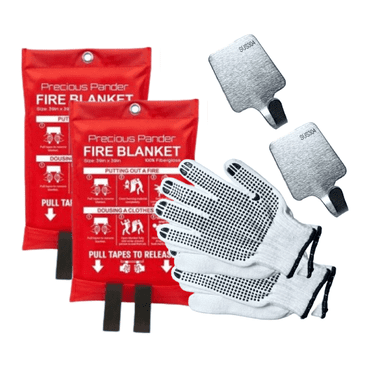 SecuCaptain Fire Blanket 2-Pack - 40x40 Inch Fiberglass Emergency Fire Suppression For Kitchen & Home Safety