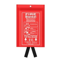 Emergency Fire Blanket for Kitchen and Home, Ongmies Emergency Fire Blanket for Kitchen and Home 39.37” X 39.37” Fiberglass Fire Blankets for Suppression Fire Retardant Blanket, Red