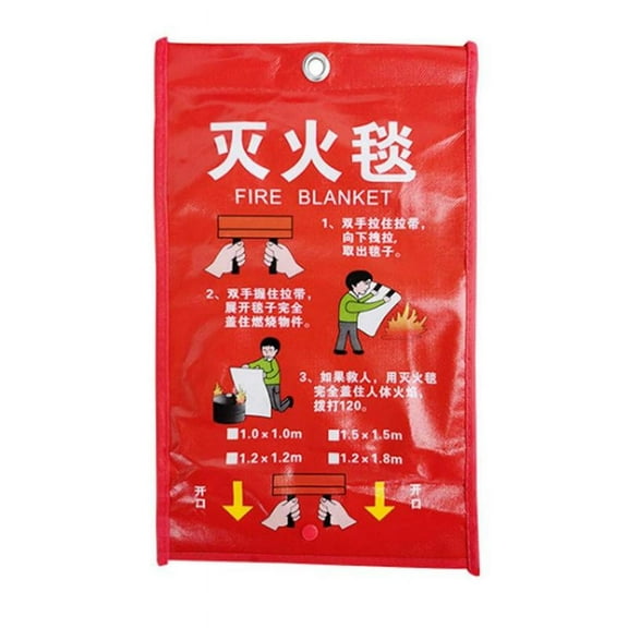 Emergency Fire Blanket Quick Release In Case For Home Office 1m*1m H8D2