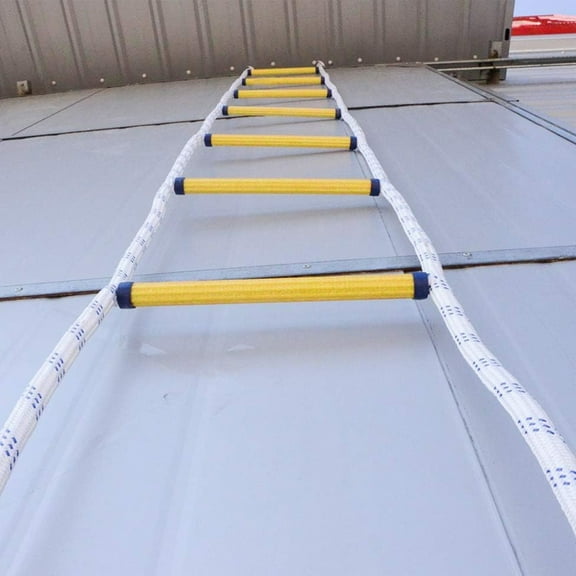 Emergency Fire Escape Ladder, 65 Feet Rope Ladder, Flame Resistant Safety Extension Ladder with 2 Hooks