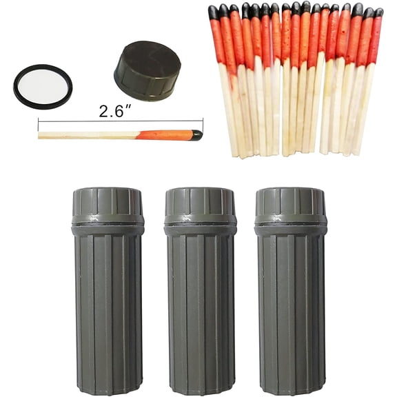 Emergency Fire Starter | Windproof & Waterproof Storm Matches with Waterproof Case & Wax Rope | Survival Gear for Camping, Hiking, Bushcraft, Outdoor Survival