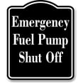 thumbnail image 1 of Emergency Fuel Pump Shut Off OSHA BLACK Aluminum Composite Sign, 20"x24", 1 of 2