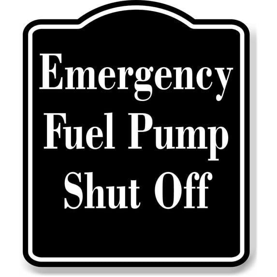 Emergency Fuel Pump Shut Off OSHA BLACK Aluminum Composite Sign, 20"x24"