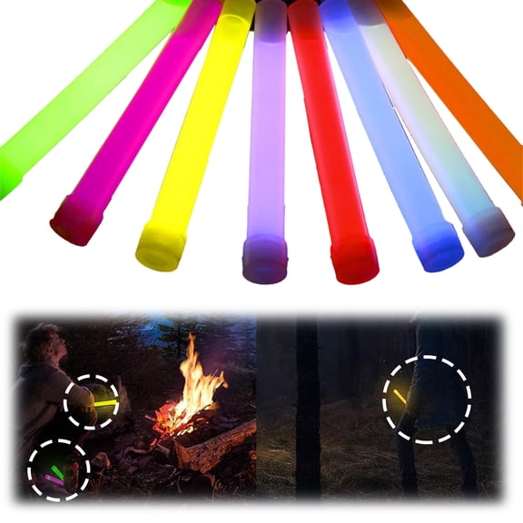 Emergency Glow Sticks 8-Pack 12-Hour Light for Camping Parties Camouflage