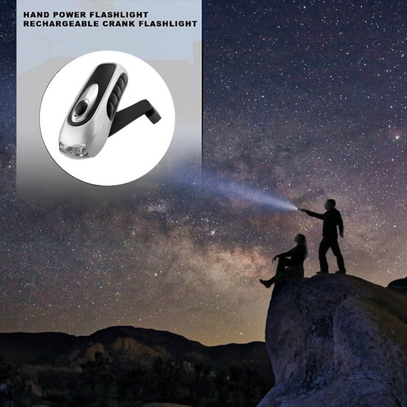 Emergency Hand Crank Flashlight | Rechargeable LED Portable Lantern – Durable ABS, 3 Bright LEDs, Self Powered, Compact Camping & Hiking Gear, Long Battery Life, Lightweight 140g