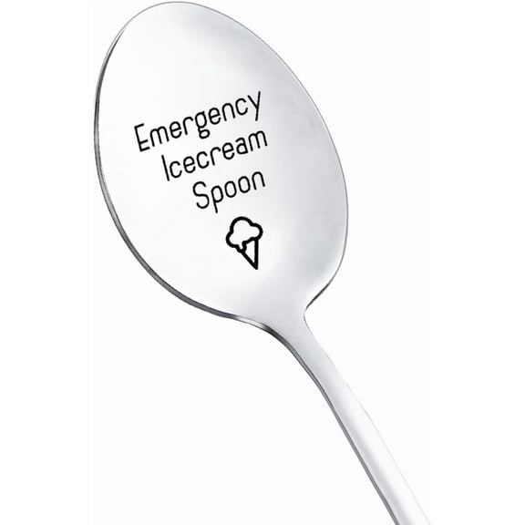 Emergency Ice Cream Spoon Gifts for Men Women Christmas Birthday Gifts for Ice Cream Lovers Coworker Friend Ice Cream Gift Spoons for Husband Mom Funny Ice Cream Spoon Gift