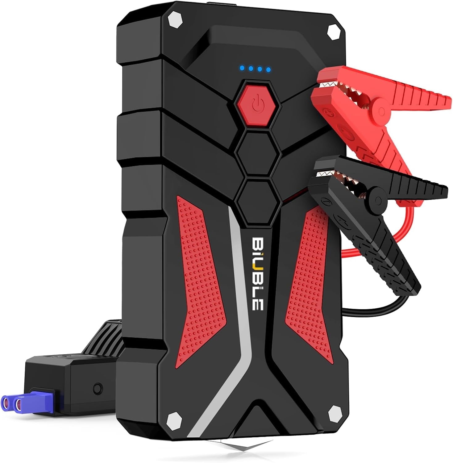 Emergency Jump Starter, 4000A Peak 14.8V Battery Jump Box with Quick Charge Out(Up to 6.0L Gas and 4.0L Diesel Engines), LED Light + Power Bank