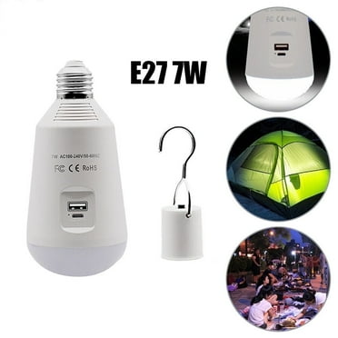 Emergency LED Light Rechargeable Tent Lamp Hiking Backpacking Night E27 Bulb Portable Cordless Hanging Lantern Lighting