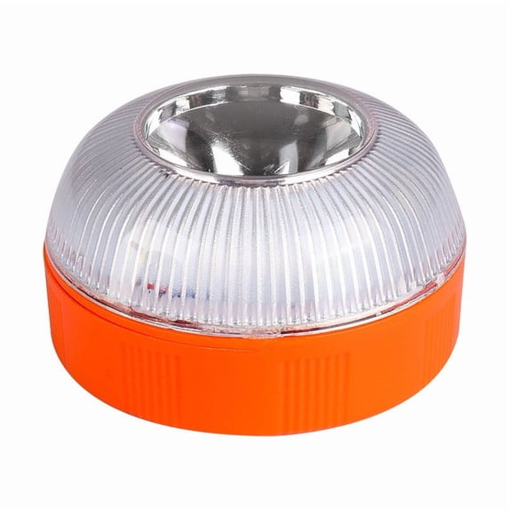 Emergency Light – Magnetic Base LED Warning | 360° Visibility, Rechargeable Battery, Flashing, Weather-Resistant | V16 Series | Yellow on White