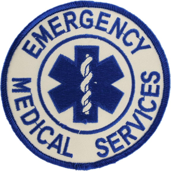 Emergency Medical Services Patch Blue & White 3 3/4"
