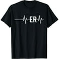 thumbnail image 1 of Emergency Medicine Physician Nurse Gift ER Heartbeat T-Shirt, 1 of 3