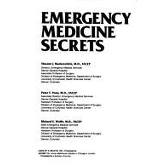Pre-Owned Emergency Medicine Secrets (Paperback) 1560530510 9781560530510