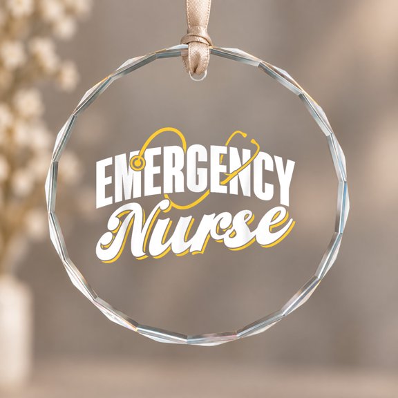 Emergency Nurse Ed Emergency Room Nurses Nursing Er Nurse Theme Ornament, Party Decor, Circle Glass Ornament