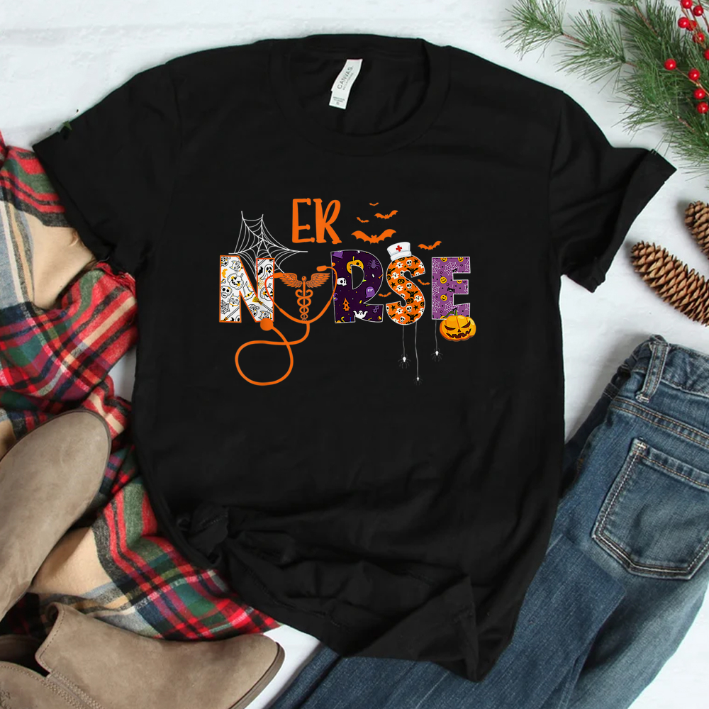 Emergency Nurse Er Nurse Halloween Spooky Season Nursing Shirt Gift