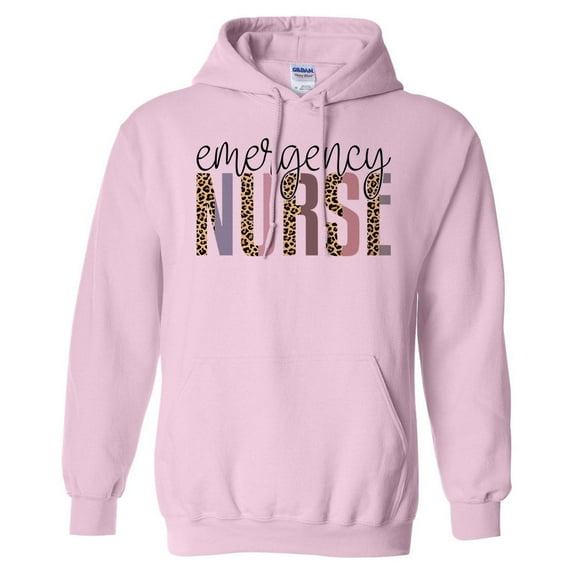 Emergency Nurse Leopard Print Hoodie Sweatshirt Unisex 3X-Large Pink