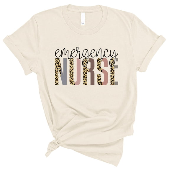 Emergency Nurse Leopard Print Shirt Unisex 4X-Large Natural