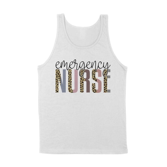 Emergency Nurse Leopard Print Tank Top Unisex Large White