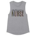 thumbnail image 1 of Emergency Nurse Leopard Print Women's Muscle Tank Medium Heather Grey, 1 of 5