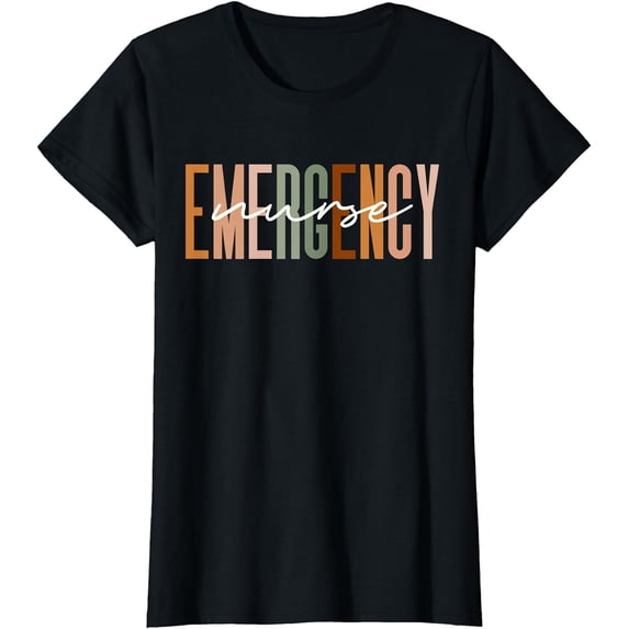 Emergency Nurse Letters Print ER Nurse Nursing School Outfit T-Shirt
