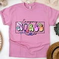 thumbnail image 1 of Emergency Nurse T-Shirt | Pastel Lettering with Stethoscope Graphic Tee, Azalea, Size M, 1 of 6