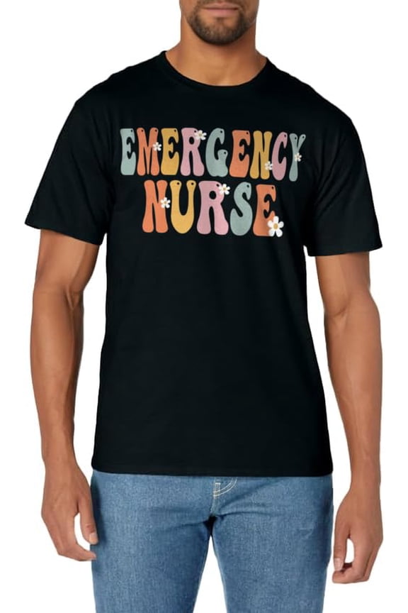Emergency Nurse Week Groovy Appreciation Day For Women Work T-Shirt