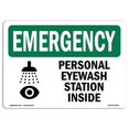 thumbnail image 1 of Emergency Personal Eyewash Station Inside with Symbol OSHA Decal Sign, 1 of 1