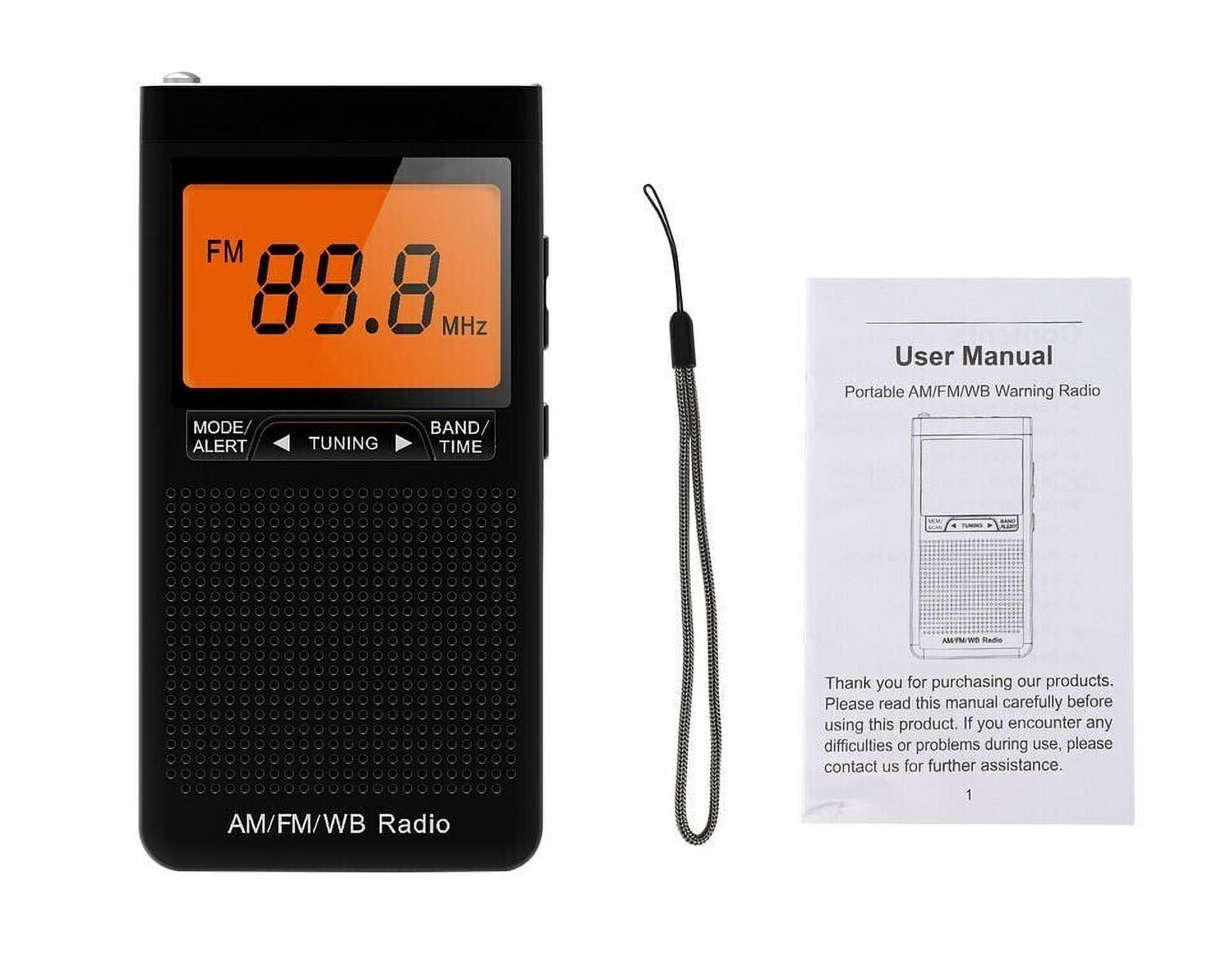 Emergency Pocket AM FM NOAA Weather Radio Compact Portable Auto-Search Walkman