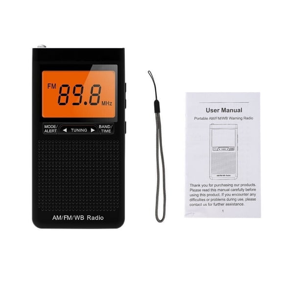 Emergency Pocket AM FM NOAA Weather Radio Compact Portable Auto-Search Walkman