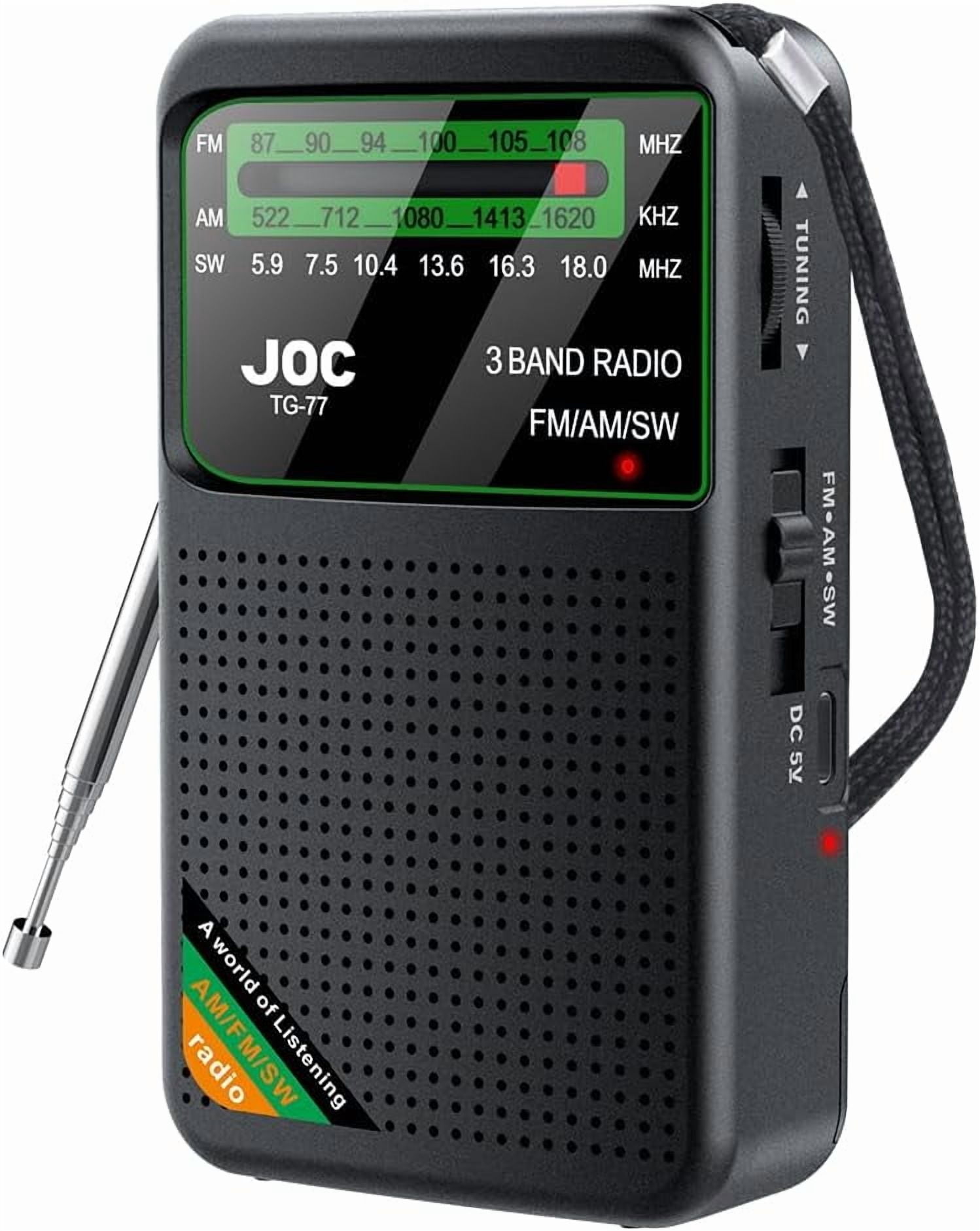 Emergency Pocket Radio with FM/AM/SW, Best Reception, Rechargeable ...