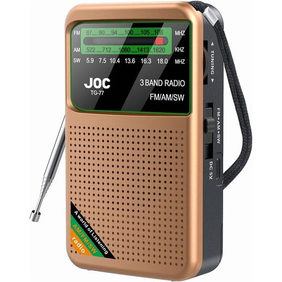 Emergency Pocket Radio with FM/AM/SW, Best Reception, Rechargeable Battery, Portable Design for Indoor Outdoor Emergencies Travel and Gym