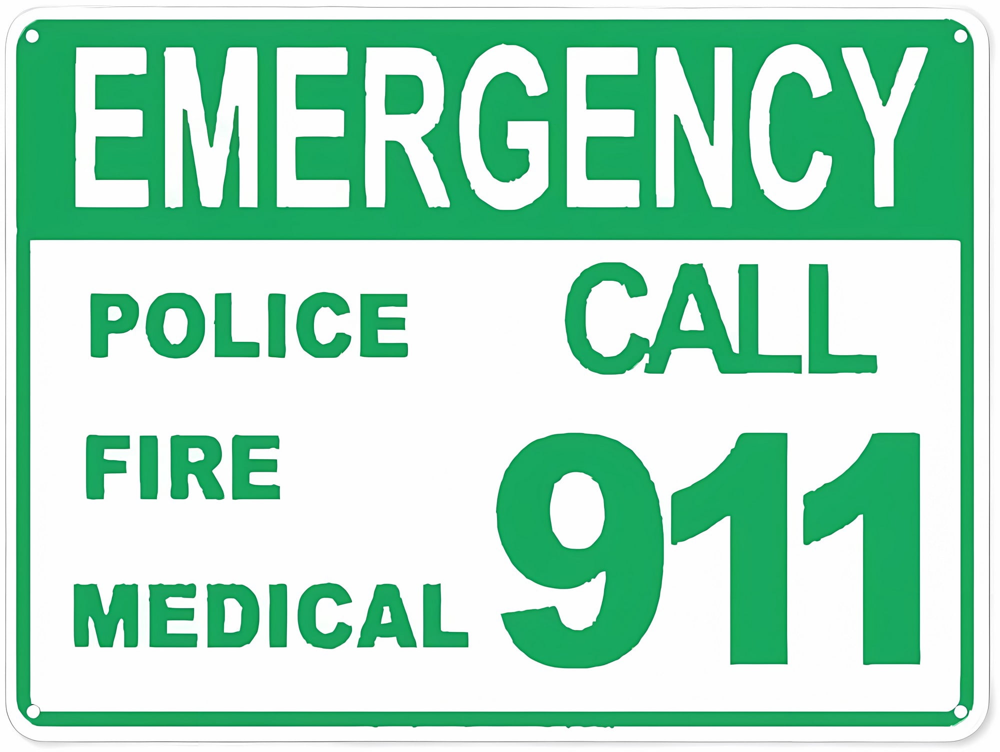 Emergency Police Fire Medical Call 911 Sign2 - 8