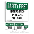 thumbnail image 1 of Emergency Propane Shutoff OSHA SAFETY FIRST Aluminum Sign 24 Inch x 18 Inch - 5 Pack, 1 of 8