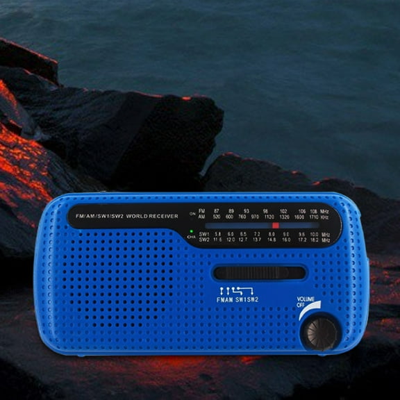 Emergency Radio, Czzoypi Hand Crank Portable AM/FM/SW Radio, Rechargeable Power Bank USB Cellphone Charger Camping Flashlight Lantern Alarm, Blue