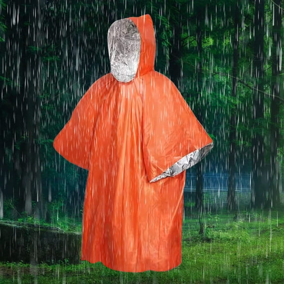 Emergency Rain Poncho, Reusable Weather Resistant Raincoat for Men, Women, Adults, Camping, Hiking, Emergency Supplies & Survival Kits