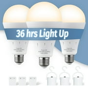Emergency Rechargeable Light Bulb for Power Outages, 9W Warm White 3000K Self-charging Light Bulb 1200mAh Battery Backup Light Bulbs for Daily,Home Emergency,Outdoor Portable Use