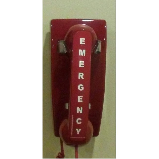 Emergency Red Wall Telephone Preprogrammed to 911