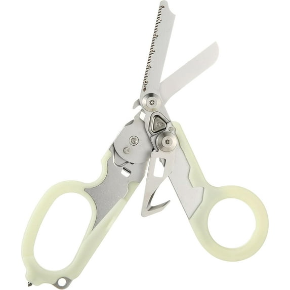 Emergency Rescue Shears,Trauma Shears,Stainless Steel Collapsible Scissors Pliers for Outdoor Camping Tools (Luminous-silver)