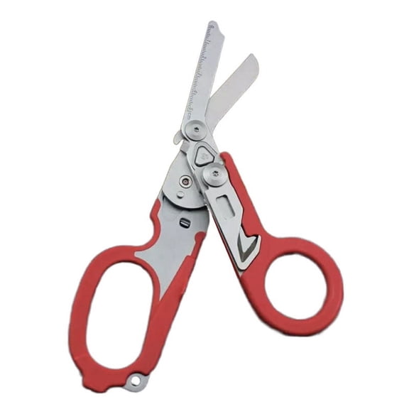 Emergency Response Shears Multifunctional Outdoor Tools Glass Breaker Strap Cutter Folding Pliers Safety Hammer with Knife Cover