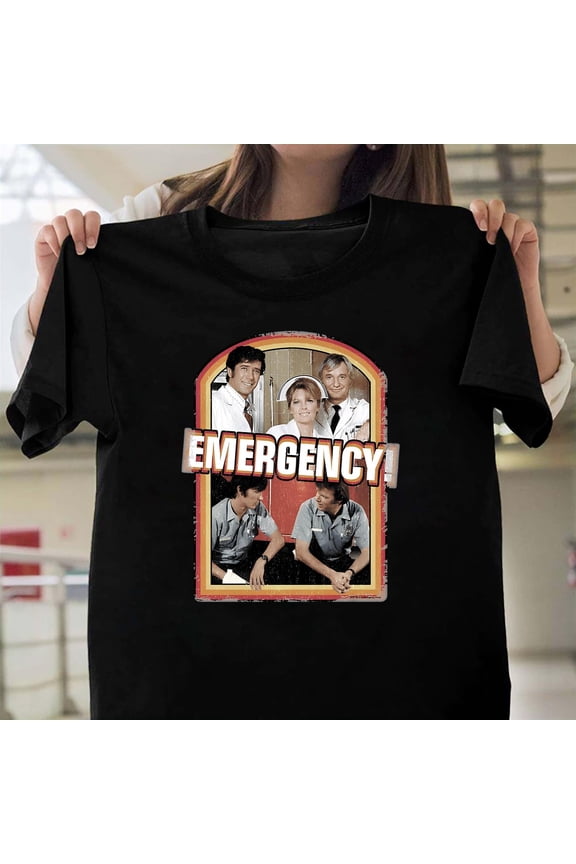 Emergency Retro Cast Classic 70s TV Show Paramedic Firefighter Fan Art Unisex T-Shirt Y0394, Up to Size 5XL