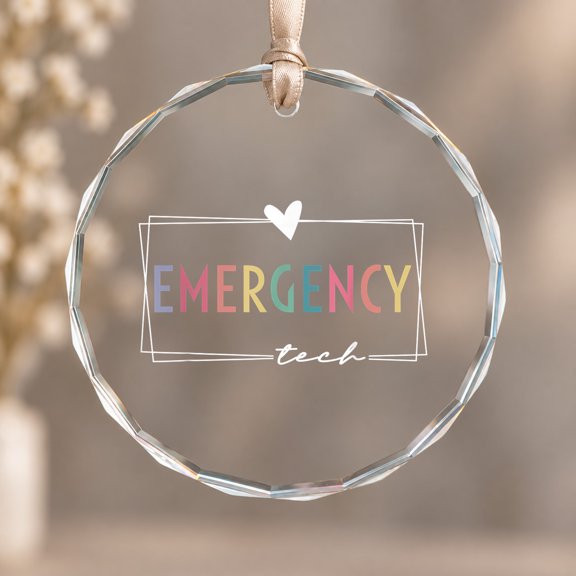 Emergency Room Technician ER Theme Ornament, Hanging Decor, Circle Glass Ornament