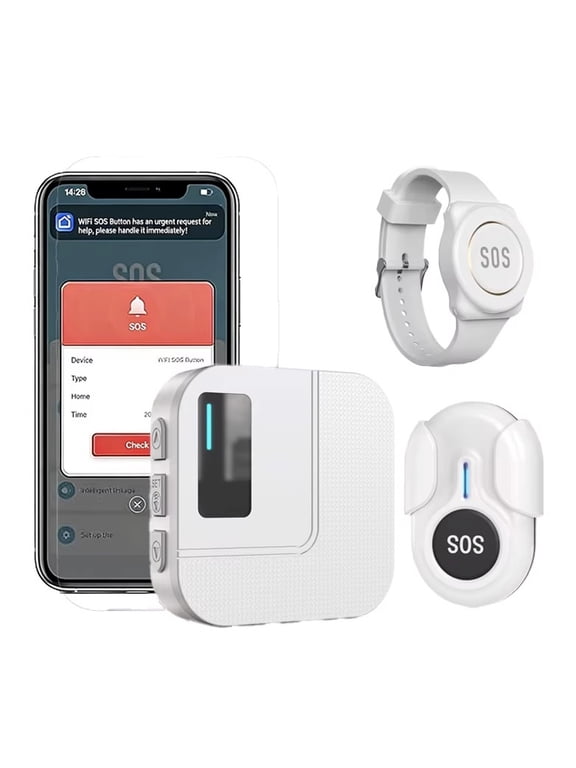 Emergency iMu SOS Watch Kit, Personal Emergency Alert System with SOS Button, Wearable Safety Alert Device for Seniors, Home & Personal Safety