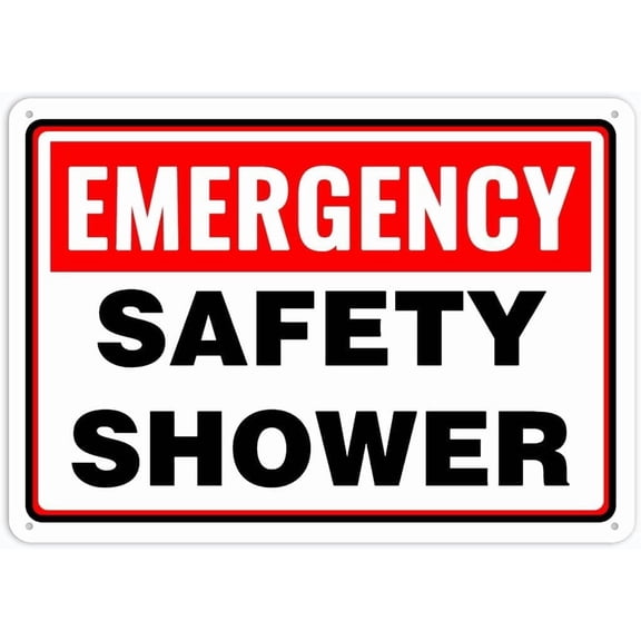 Emergency Safety Shower Tin Sign For Bathroom Cave Home Wall Club Cafe Bar Wall Decor Metal Poster 12X8 Inch