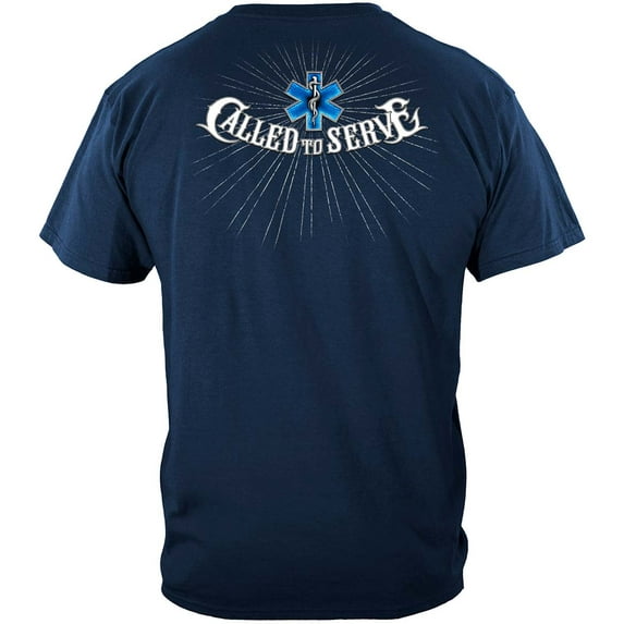 Emergency Services Called To Serve EMS T-Shirt by , Navy Blue