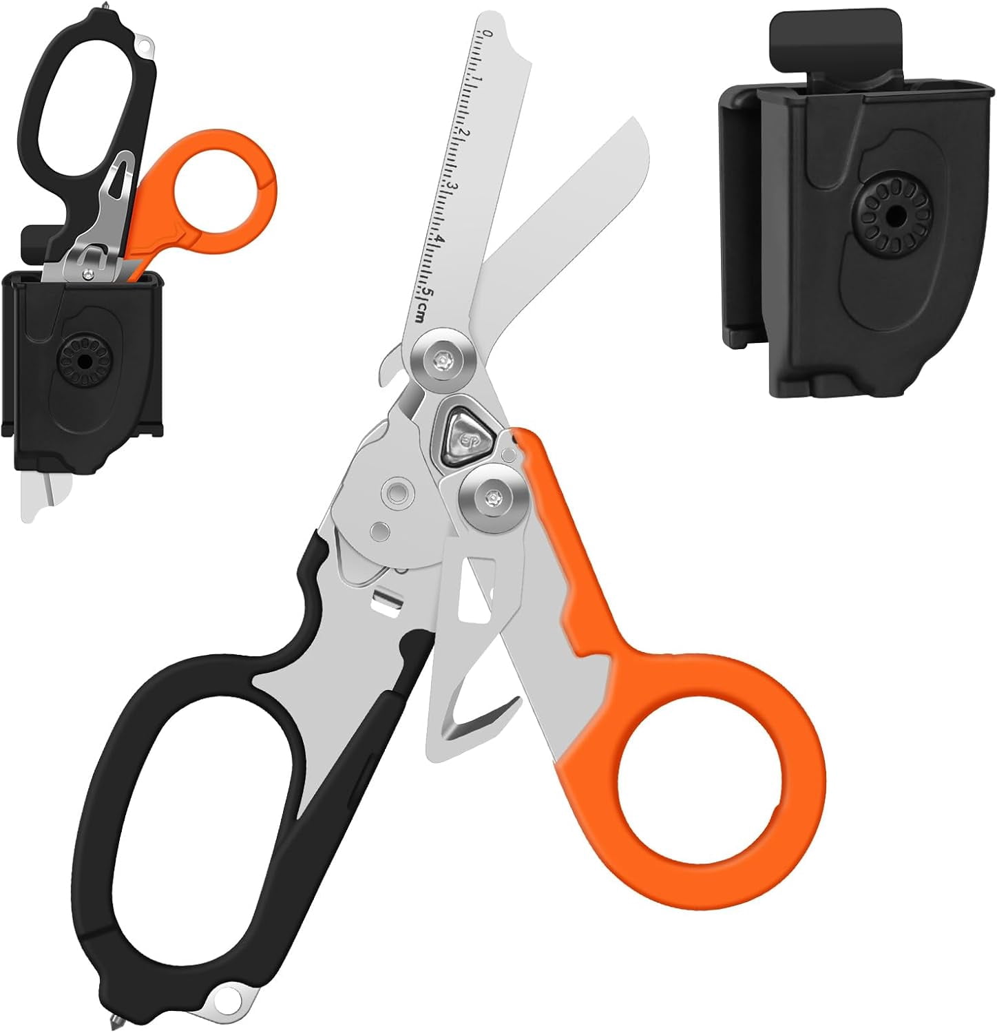 Emergency Shears with Strap Cutter and Glass Breaker Stainless Steel Foldable Scissors Pliers, Outdoor Camping Rescue Scissors Tools …