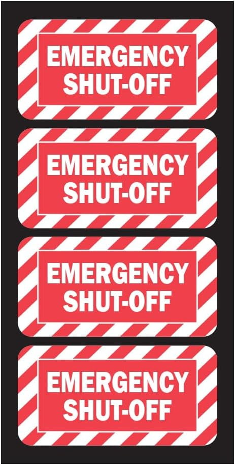 Emergency Shut Off Sign (small) | Emergency Stop Stickers | Shut Off ...