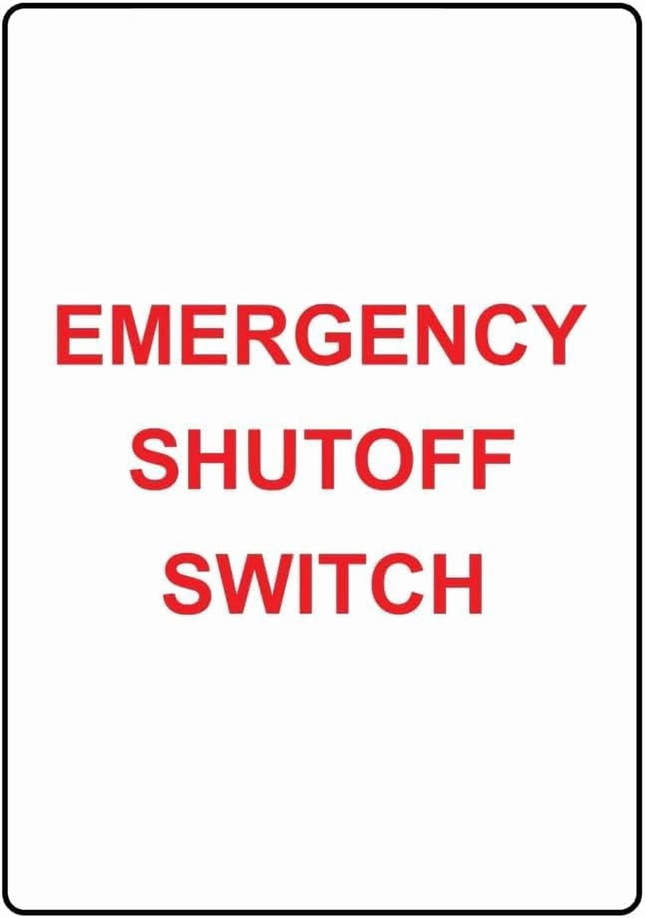 Switch Sign Stop Signage Emergency Shutoff Switch Metal Tin Sign 8x12 Inch Caution Plaque ...
