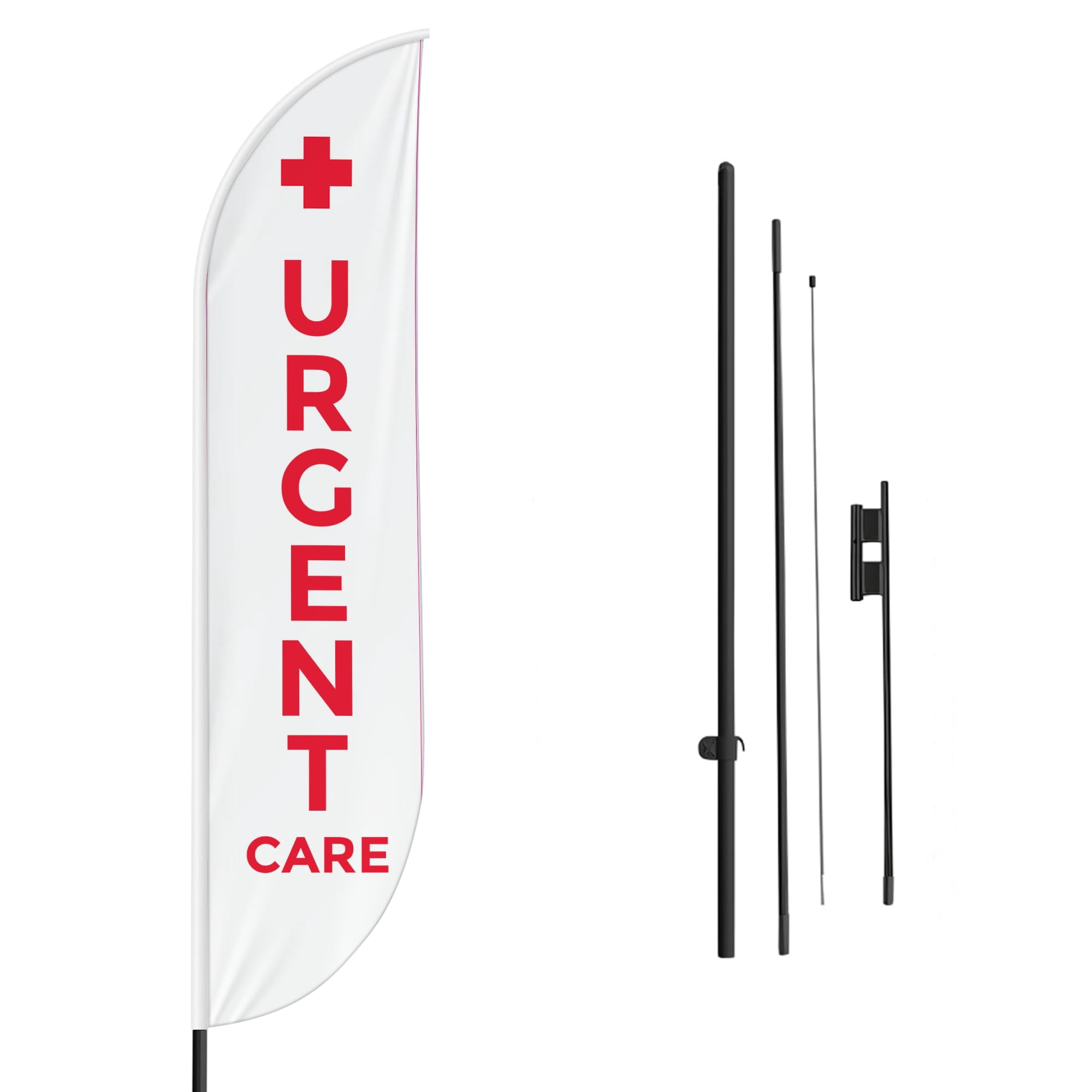 Emergency Sign feather flag Pole kit for Outdoor by Mavis | 15 FEET ...